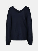 Full Size Lace Up V-Neck Long Sleeve Sweater