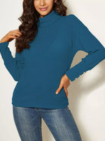 Ribbed Knit Turtleneck Sweater