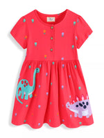 Children's Dinosaur Button-Front Dress