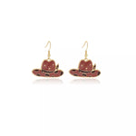 Cowboy Hat & Bottle Dangle Earrings