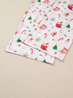 Christmas Spirit Cute Holiday Print Short Sleeve Shirt and Pants 2pcs Pajama Set