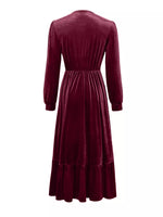 Ruffled Hem Long Sleeve Dress