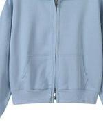 Full Size Casual Zip-Up Long Sleeve Hoodie Plus Size