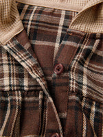 Plaid Patchwork Long Sleeve Hooded Top