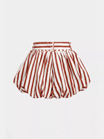 High-Waisted Striped Bubble Shorts