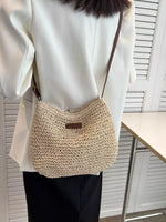 Woven Straw Adjustable Strap Crossbody Bag