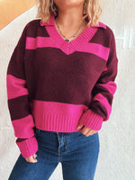 Color Block Long Sleeve Sweater
