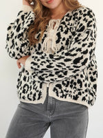 Leopard Tie Front Cardigan