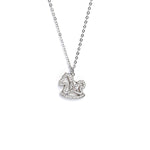 Moissanite 925 Sterling Silver Rocking Horse Necklace