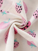 Children's Strawberry Print Ruffle Sleeve Casual Dress