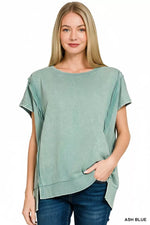 Zenana French Terry Acid WashedHi-low Top