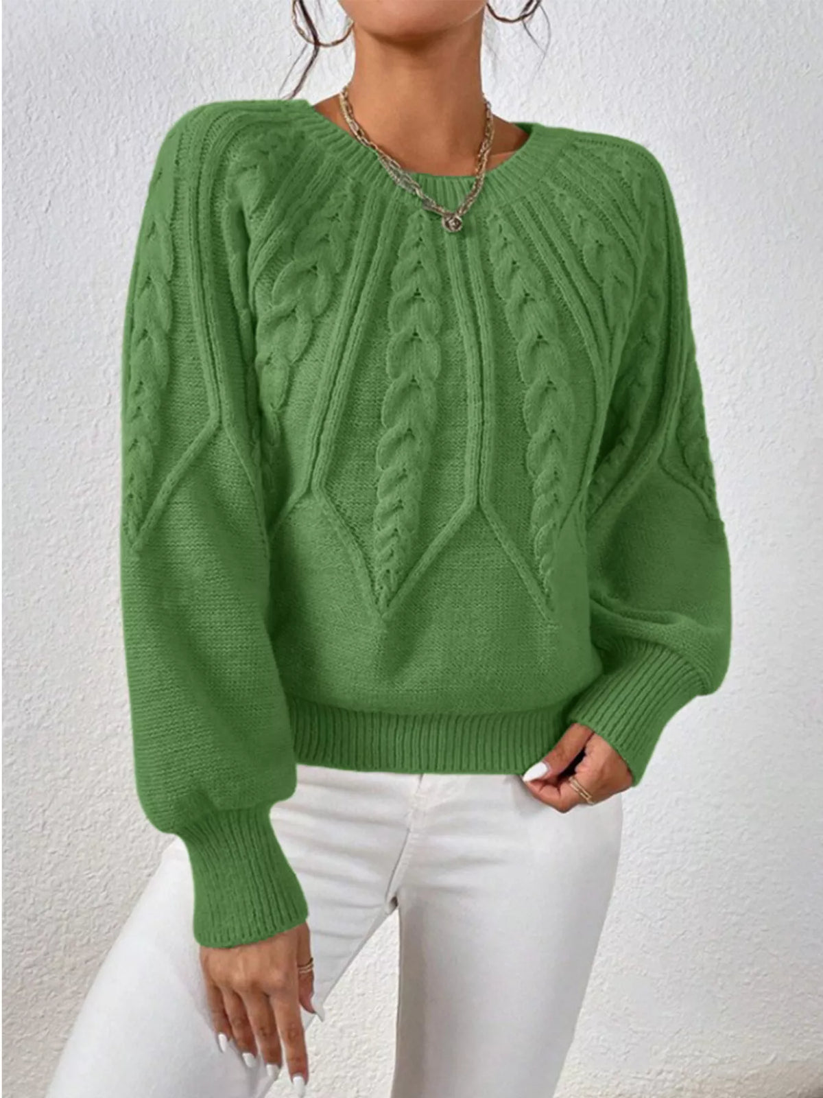 Cable Knit Long Sleeve Sweater