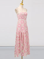 Lace Sleeveless Tiered Midi Dress