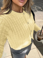Cable Knit Button-Up Cardigan