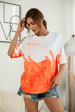 Tie-Dye Round Neck Tee Shirt