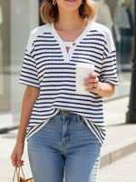 Striped Short Sleeve Casual T-Shirt