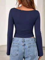 Boat Neck Flare Sleeve T-Shirt