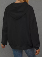 Full Size Embossed Lettering Casual Hoodie Plus Size
