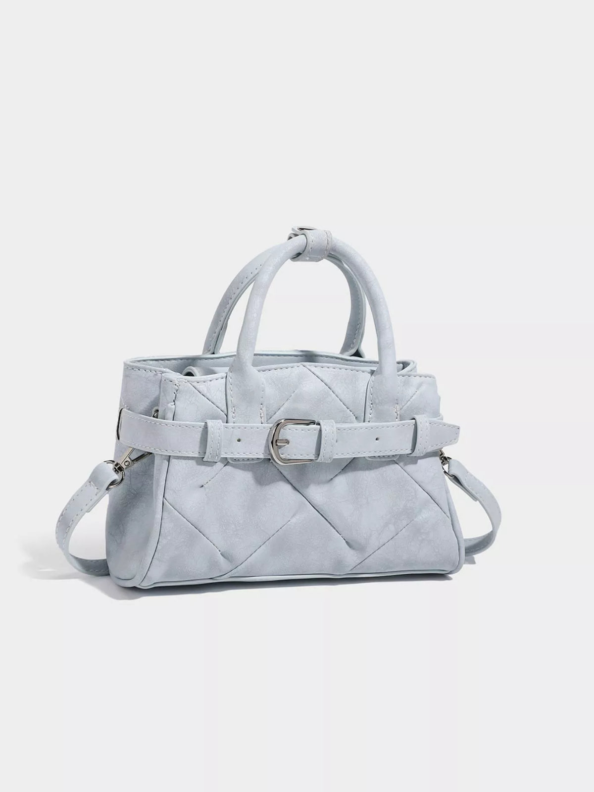 Quilted Buckle Accent Crossbody Bag