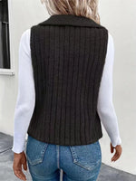 Open Front Fuzzy Vest Coat