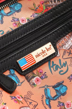 Nicole Lee USA Martha Travels Italy Multi Pocket Shoulder Bag