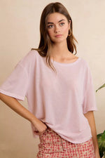 BiBi Solid Jersey Relaxed Fit Short Sleeves Pocket Top