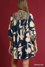 Umgee Floral High-Low Babydoll Dress