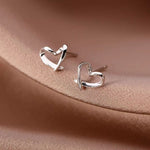 Heart-Shaped Stud Earrings