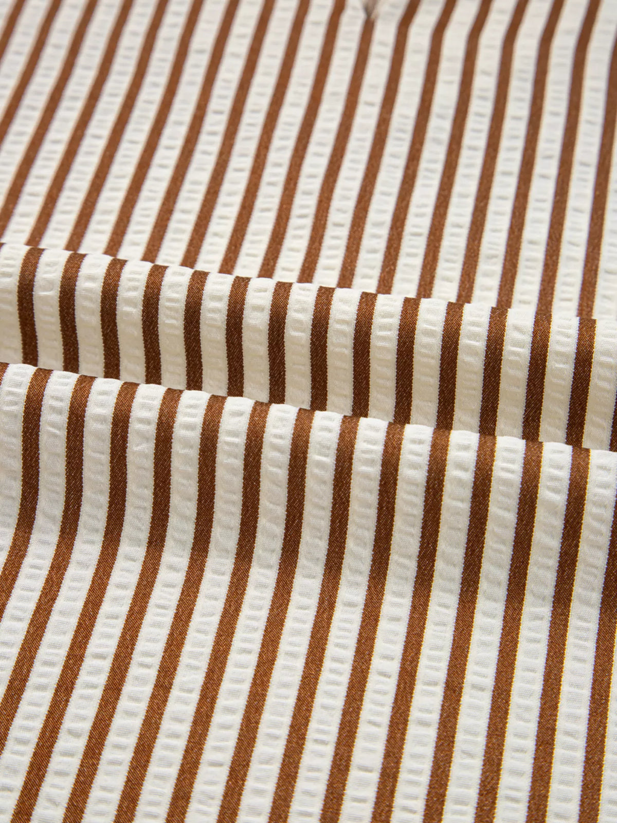 Striped Ruffled Neck Blouse with Tie Sleeves