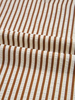 Striped Ruffled Neck Blouse with Tie Sleeves