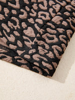 Leopard Print Bubble Sleeve Shift Mini Dress