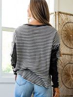 Striped Drop Shoulder Casual Top