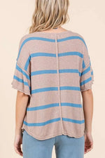 Mittoshop Striped Flounce Sleeve Knit Top