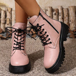 Lace-Up Ankle Combat Boots