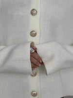 Crew-Neck Button Down Cardigan