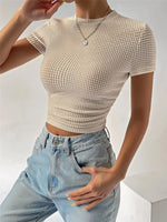 Textured Waffle Knit Slim Fit T-Shirt
