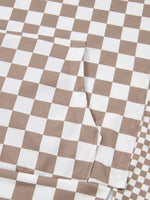 Checkered Pattern Oversized Drawstring Hoodie