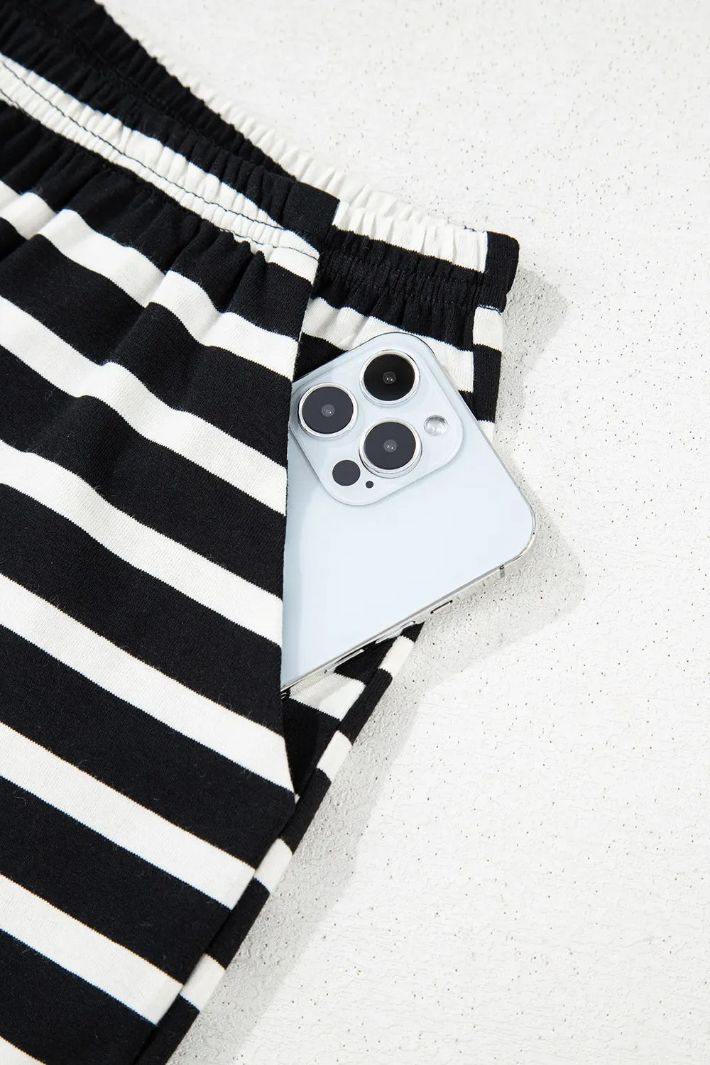 Striped Short Sleeve Top and Shorts Set