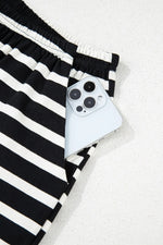 Striped Short Sleeve Top and Shorts Set