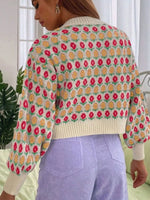 Floral Button Up Long Sleeve Cardigan