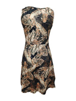 Tropical Print V-Neck Sleeveless Summer Dress