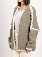 Contrast Trim Open Front Cardigan