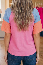 Color Block Twisted Ribbed Tee