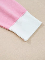Contrasting Polo Collar Color Block Knit Drop Shoulder Sweater