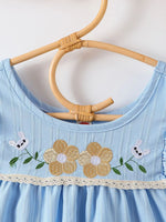 Children's Embroidered Ruffled Hem Dress