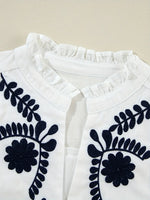 Embroidered Long Sleeve Blouse