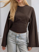 Full Size Long Sleeve Fitted T-Shirt Plus Size