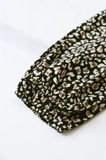 Leopard Notched Balloon Sleeve Dress