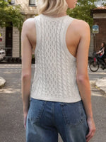 Cable-Knit V-Neck Knit Tank