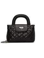 Quilted Heart Lock Crossbody Bag